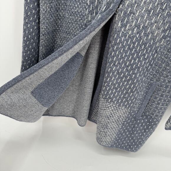 J Jill Sweater Womens Petite Medium Mp Blue Snap Top Open Bottom Cardigan Knit - Picture 5 of 10